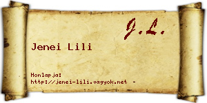Jenei Lili névjegykártya