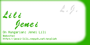 lili jenei business card
